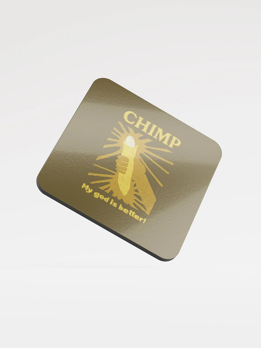 Chimp: My God Is Better Beverage Coaster product image (1)