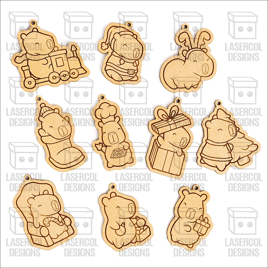 Christmas Ornaments - Laser Cut Files Capybara product image (3)