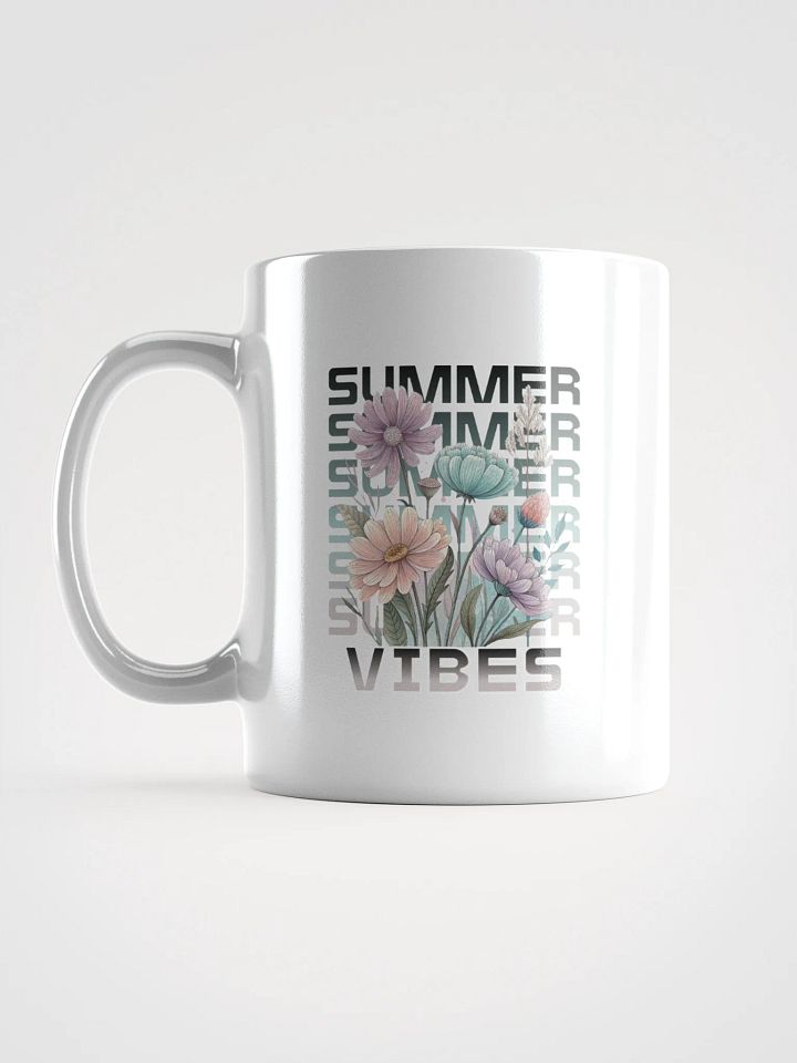 Summer Vibes Boho Flowers Blooms White Glossy Mug product image (1)