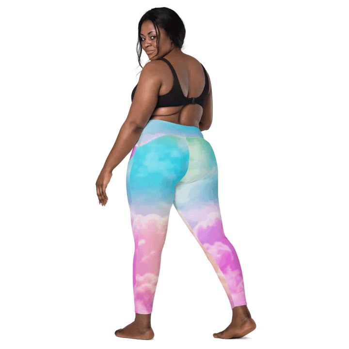 Blur cloud rainbow Design Leggings with Pocket - V7 product image (1)