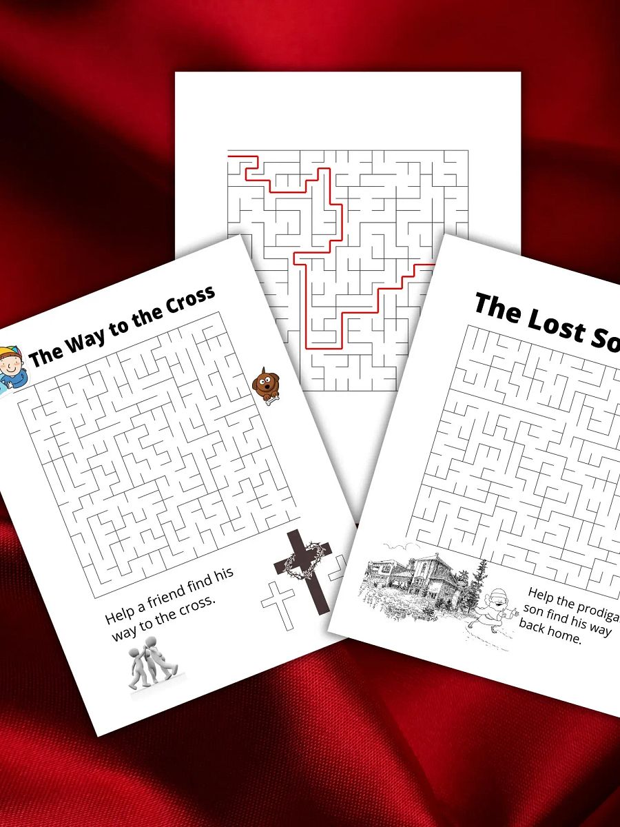 Maze printable instant download Maze book, Christian maze book download and print now. Games for kids product image (4)