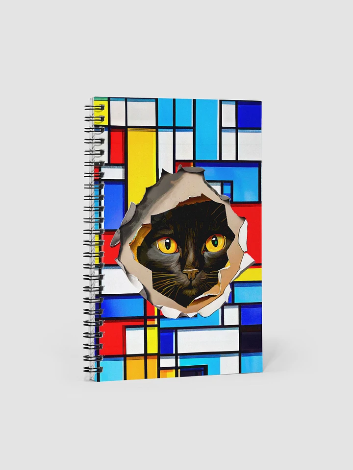 Overly Curious Black Cat Spiral Notebook product image (1)