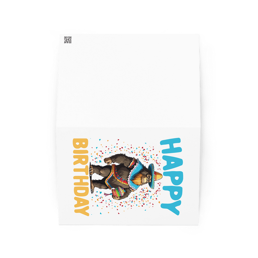 Happy Birthday (Mexican Sasquatch) Birthday Card 5" x 7" product image (2)
