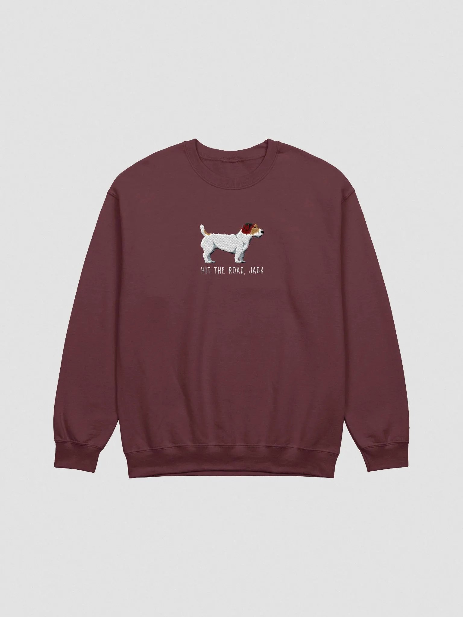 Hit the Road, Jack Sweatshirt (Embroidered) of a Jack Russell Terrier(Rough Coat, Tricolor) product image (4)