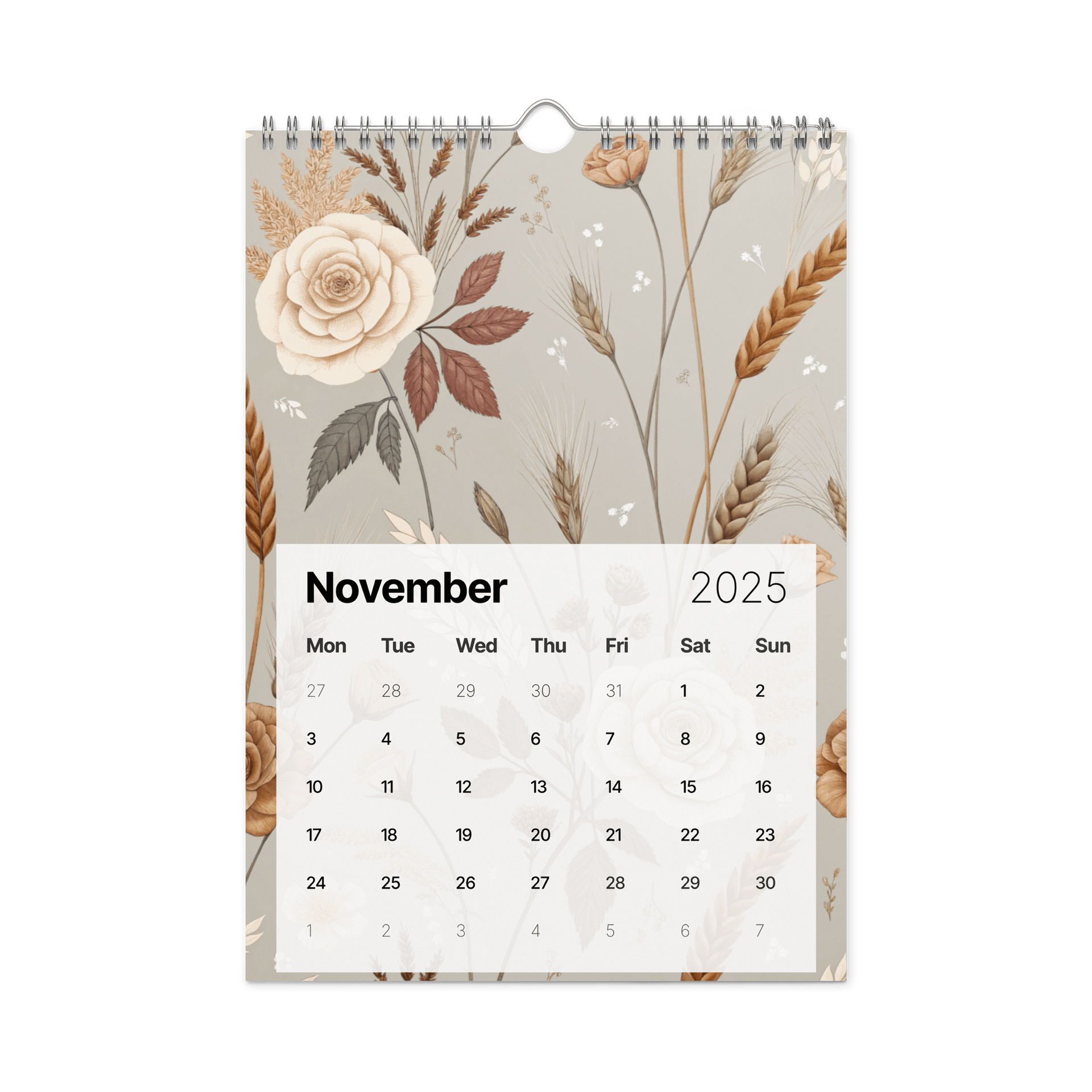 SEAMLESS FLORAL PATTERN WALL CALENDAR 2026 product image (11)