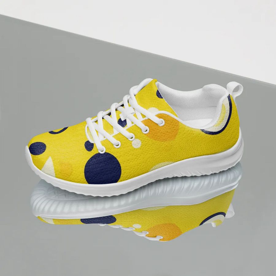 Yellow Abstract Women's Athletic Shoes #559 product image (7)