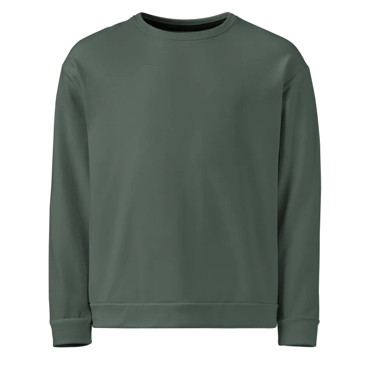 Plain Dark Sage Green Soft Summer Unisex Recycled Polyester Heavyweight Premium Sweatshirt by Treasure Pie product image (1)