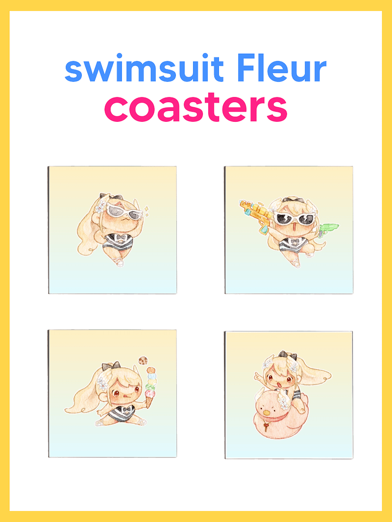 ☀︎ swimsuit Fleur acrylic coasters - PREORDER ☀︎