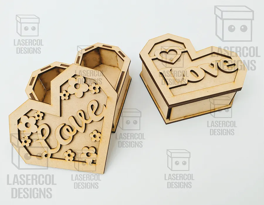 Heart Shaped Box Set 2 (5 Styles, 3 Sizes) - Laser Cut Files product image (3)