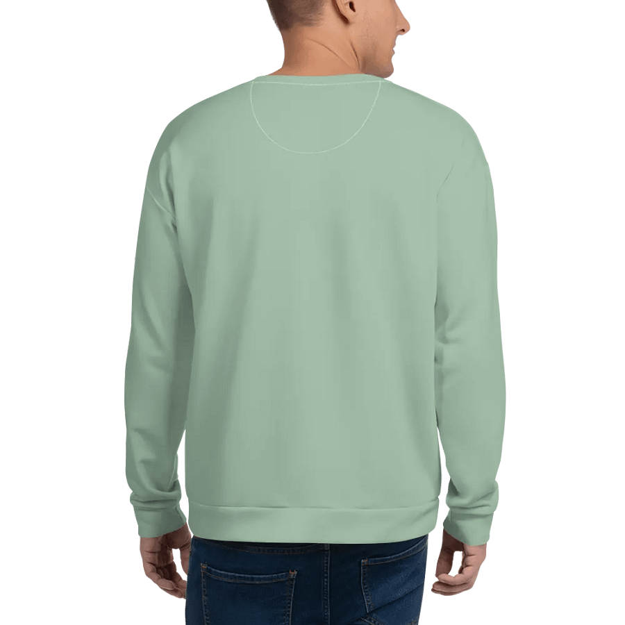 Plain Light Sage Green Soft Summer Unisex Recycled Polyester Heavyweight Premium Sweatshirt by Treasure Pie product image (7)