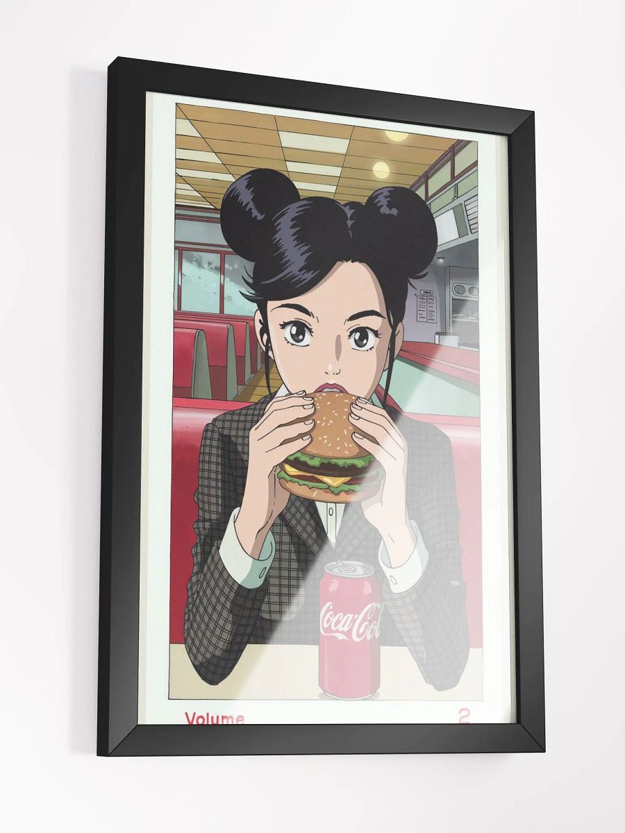 Anime Diner Vibes - Burger & Soda Classic Framed High-Quality Matte Poster product image (3)
