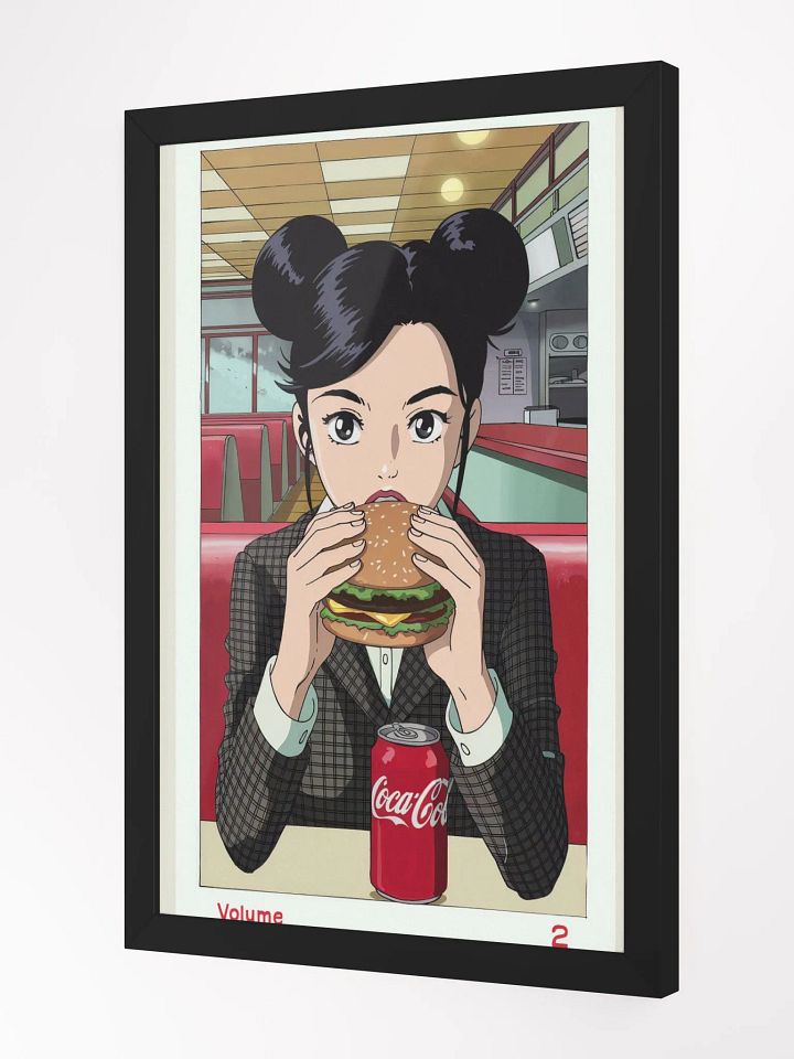 Anime Diner Vibes - Burger & Soda Classic Framed High-Quality Matte Poster product image (2)