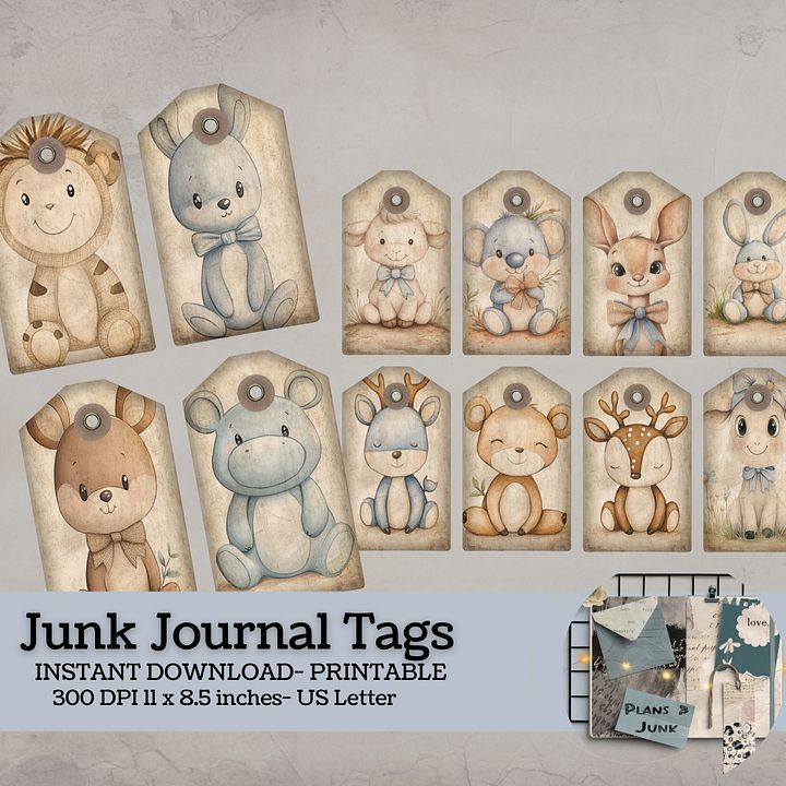 Nursery Animals - Printable Tags V8 product image (1)