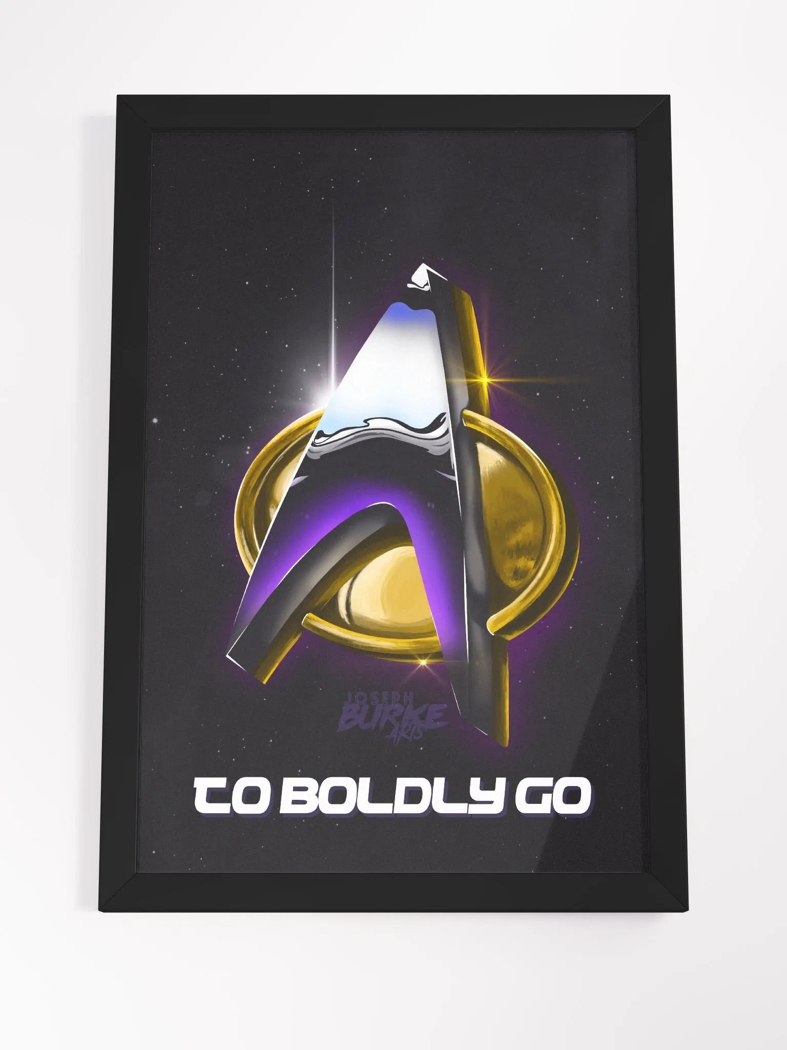 To Boldly Go Star Trek Communicator Metallic Chrome Framed Art product image (4)