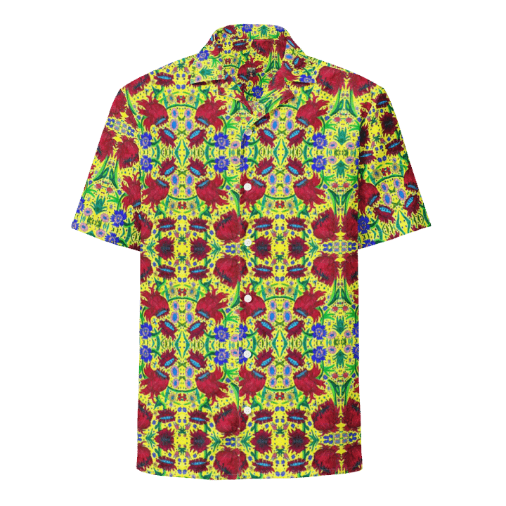 Abstract Red Flowers Unisex Hawaiian Shirt product image (1)