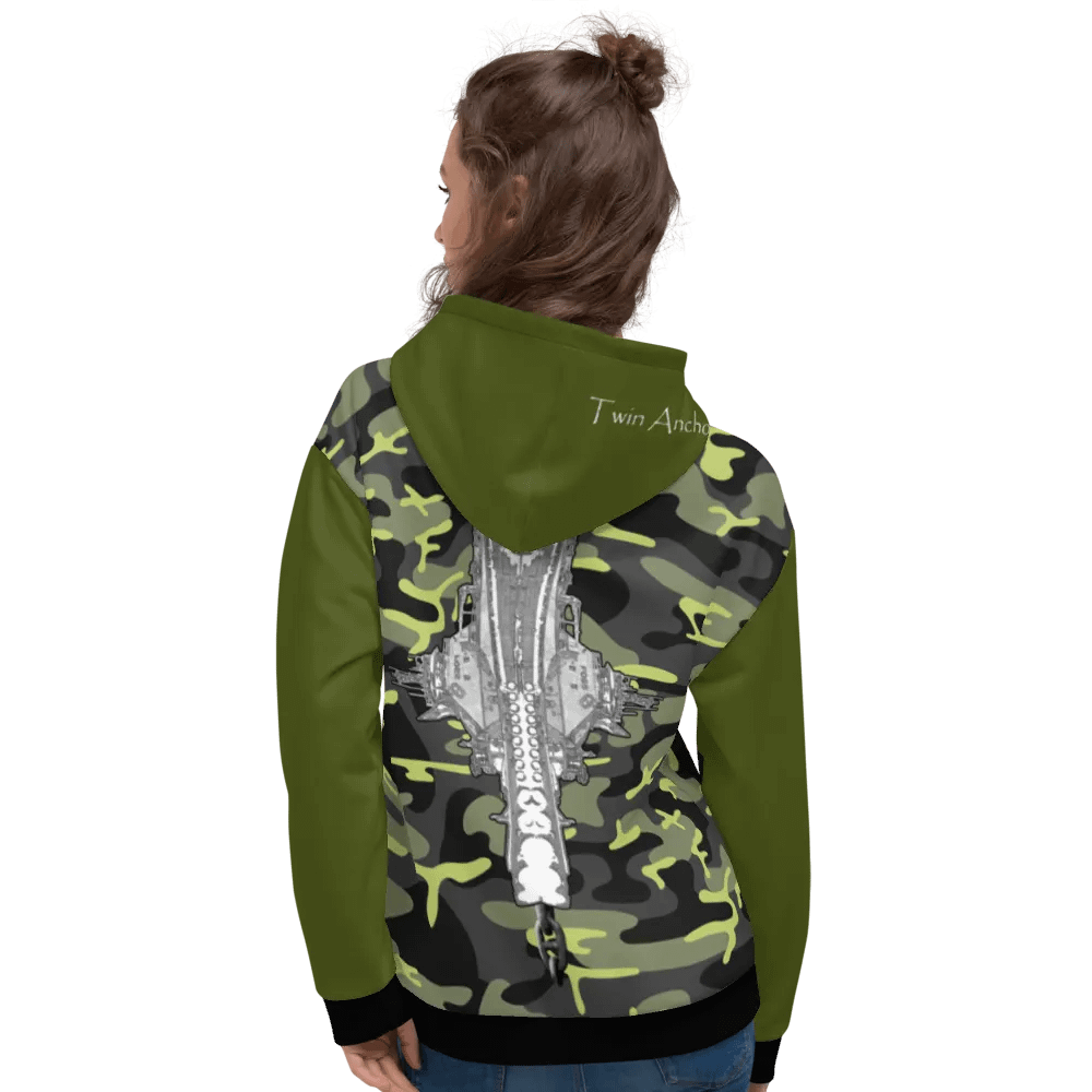 Green & Camouflage Foss double tug Sketch Hoodie product image (8)