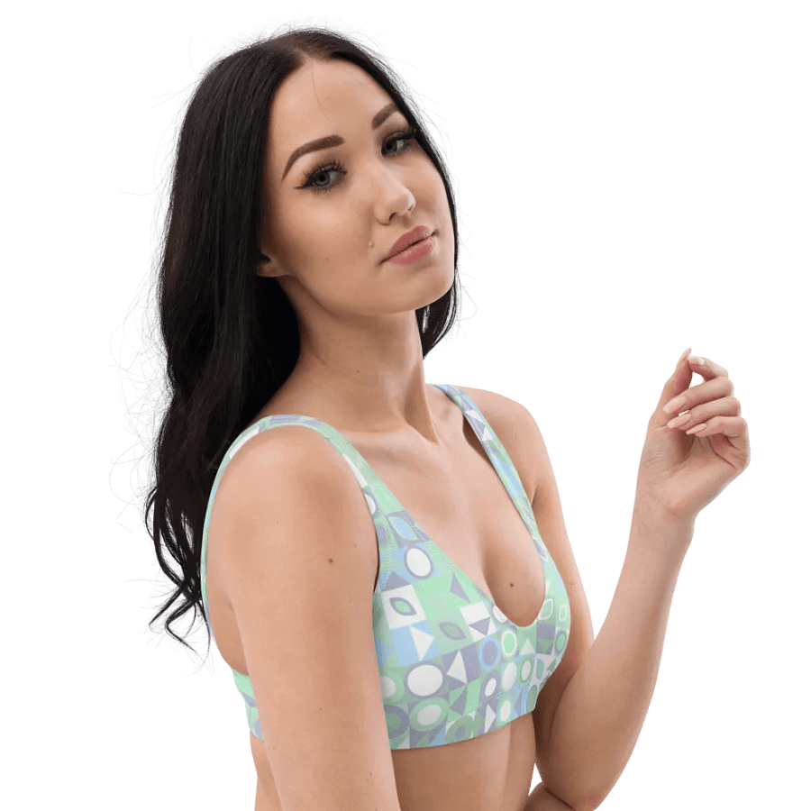 Colorful Vector Patterns Design Padded Bikini Top - v15 product image (3)