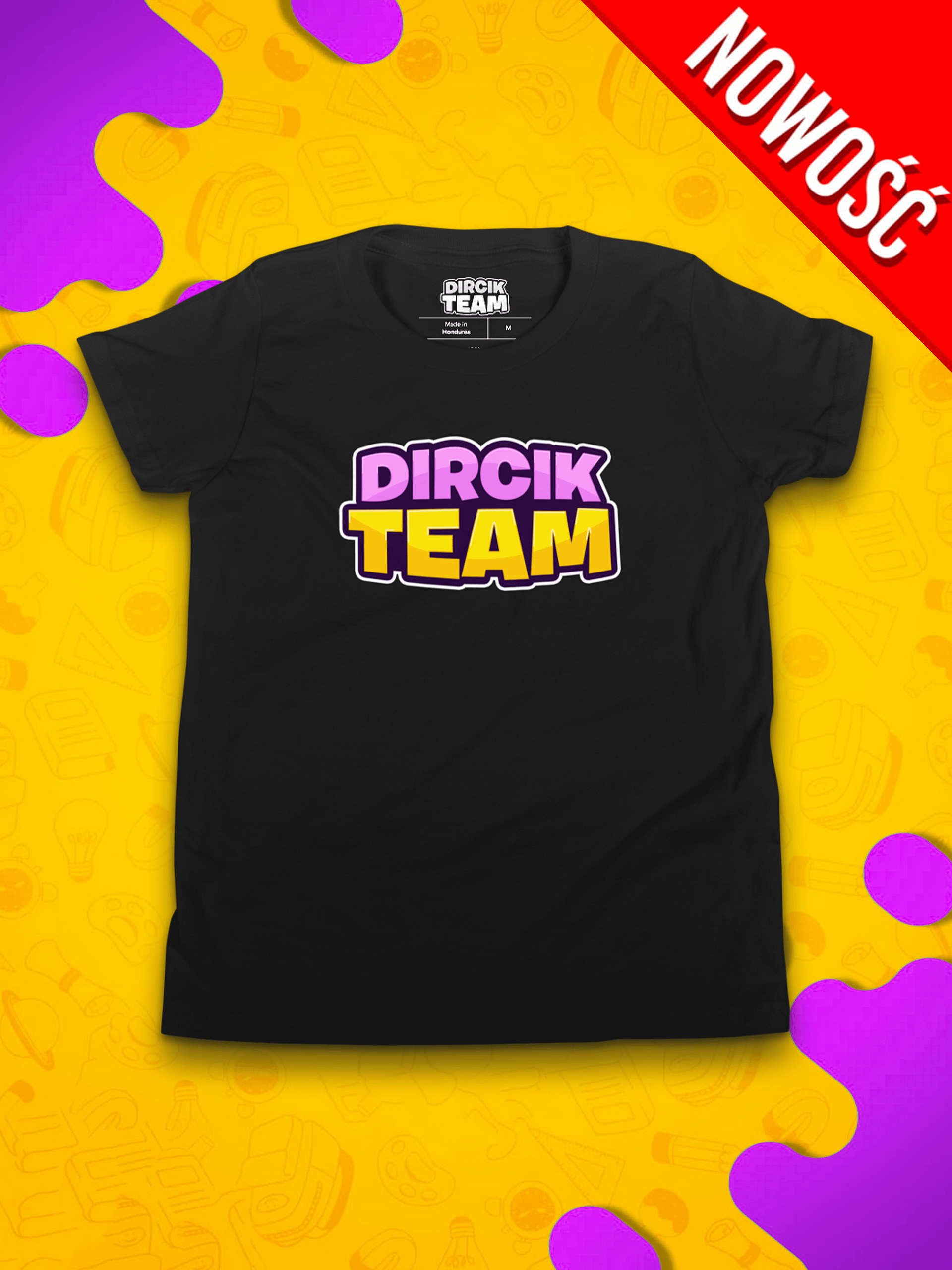 KOSZULKA DIRCIK TEAMㆍDLA DZIECIㆍCzarna product image (1)