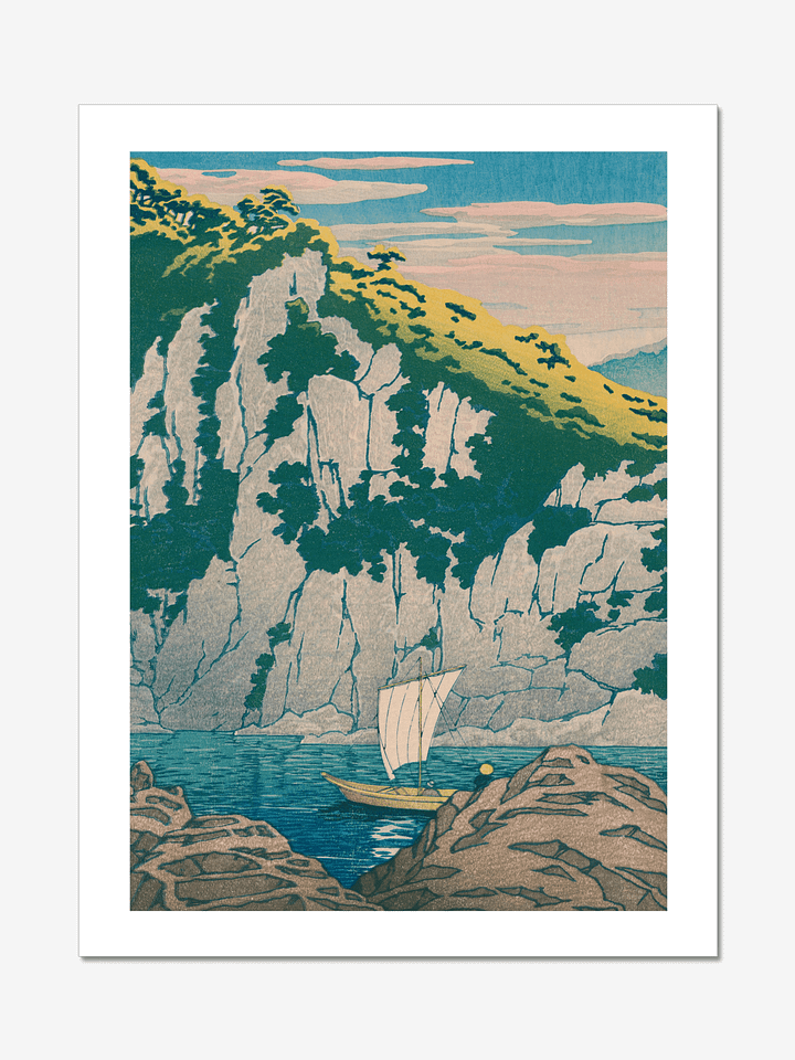 Horai rock in the Kiso River - Kawase Hasui product image (1)