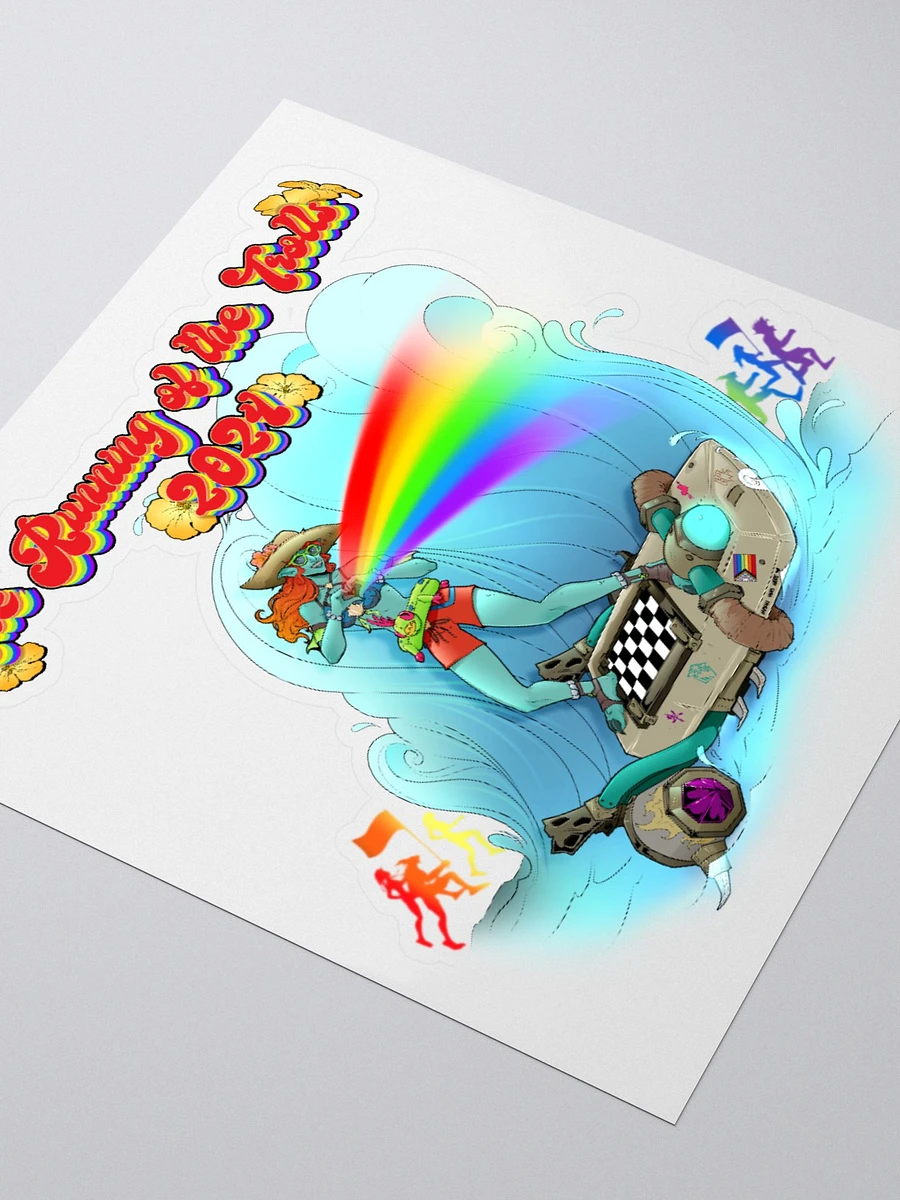 Running of the Trolls Rainbow Cut Sticker by Mischi product image (3)