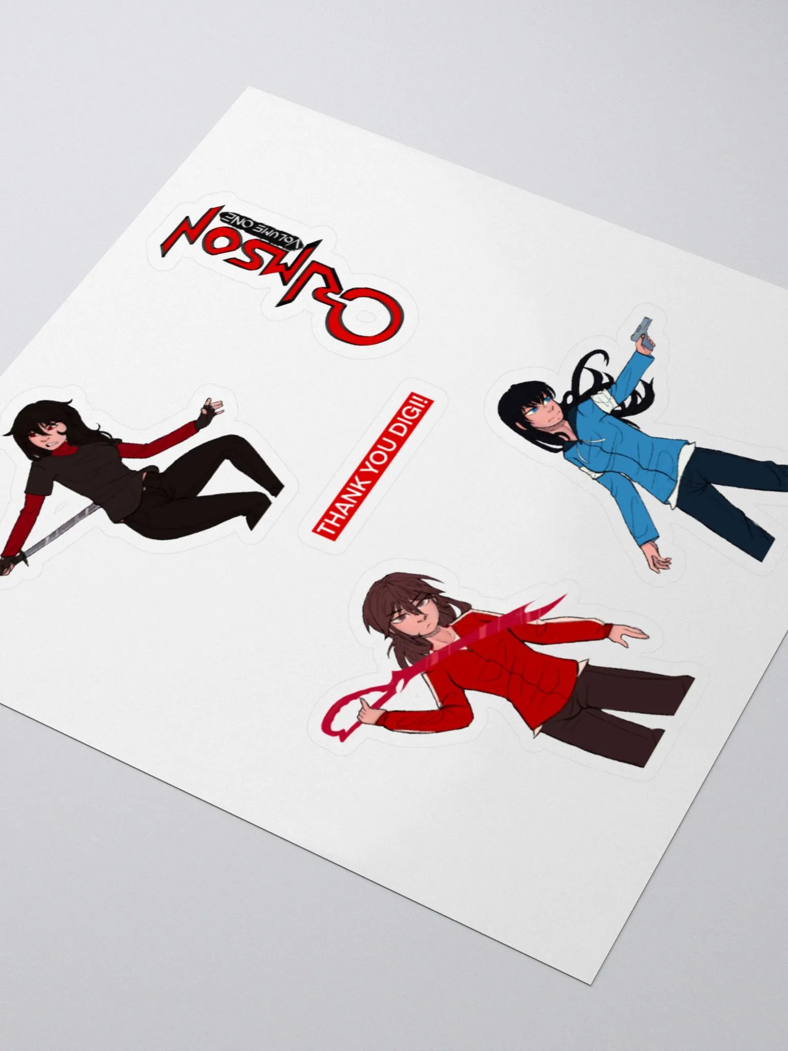 Crimson Trio 5-Sticker Set (By Digital Puff) product image (8)