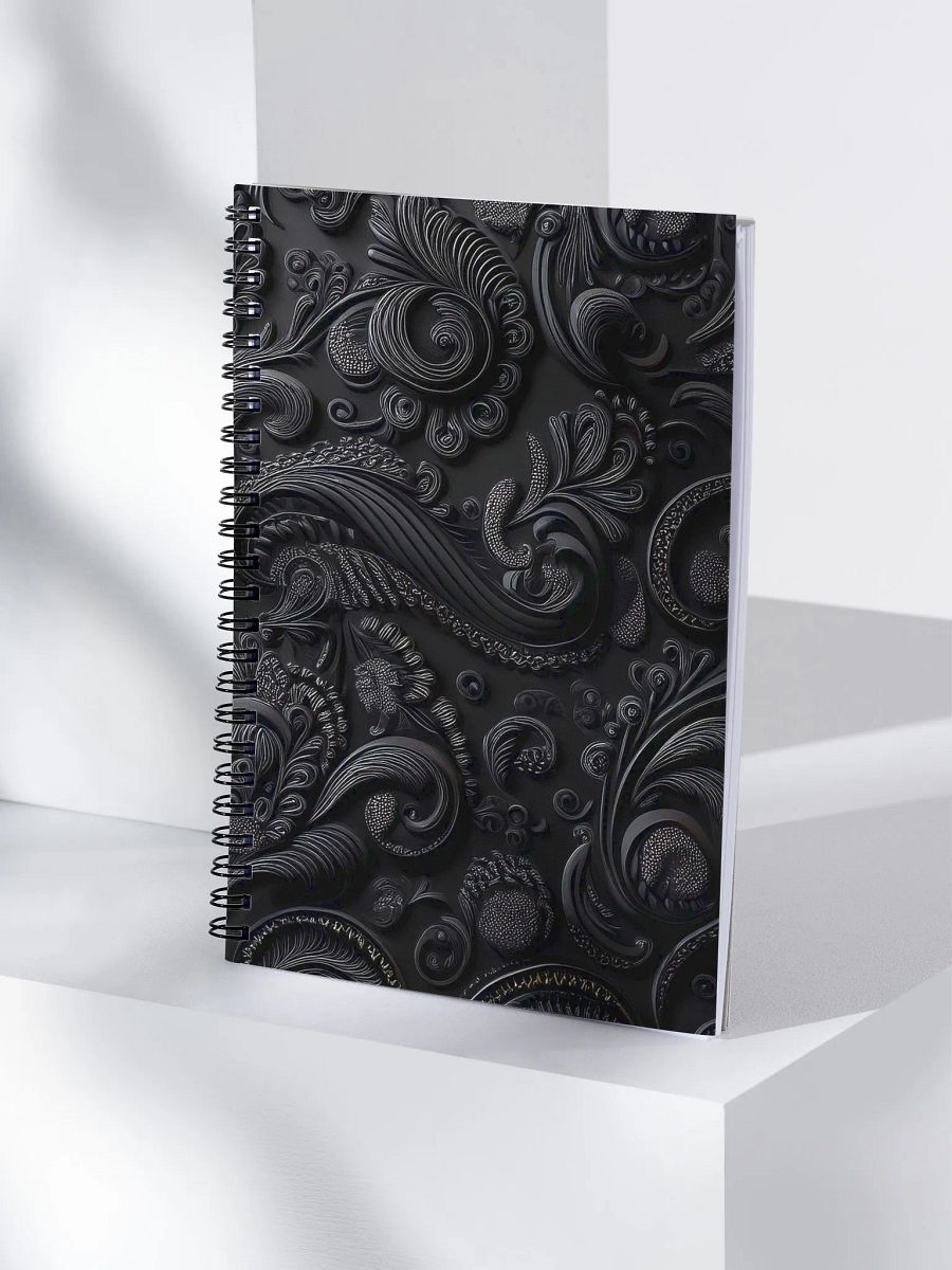 Spiral Notebook black paisley product image (4)