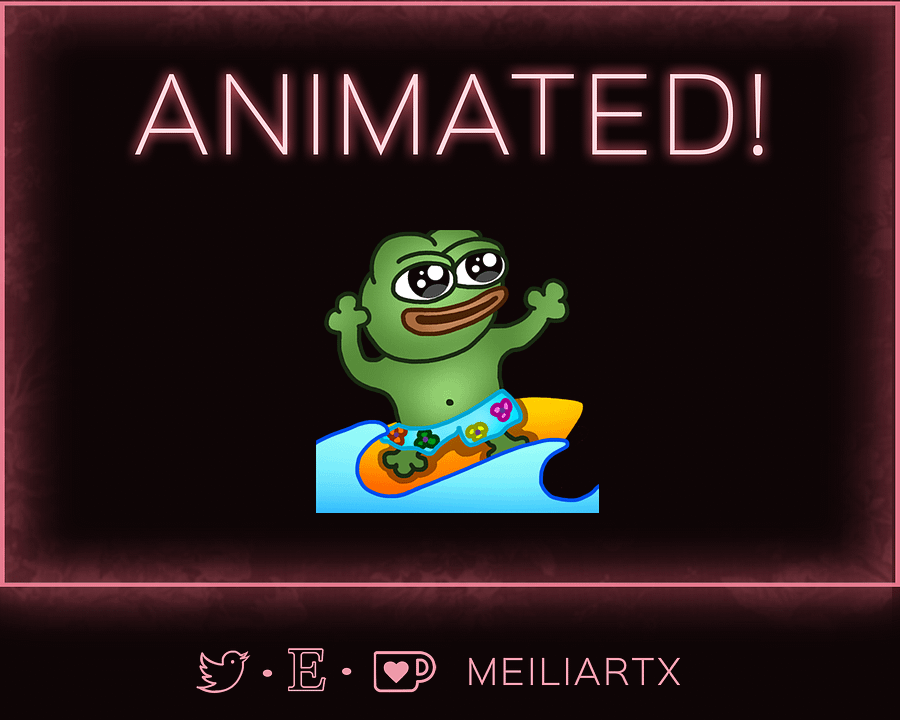 ANIMATED EMOTE Summer Pepe Surf product image (1)