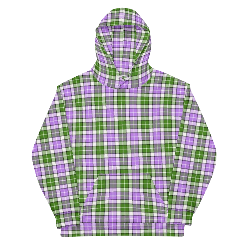 Lavender and Green Plaid Hoodie product image (6)