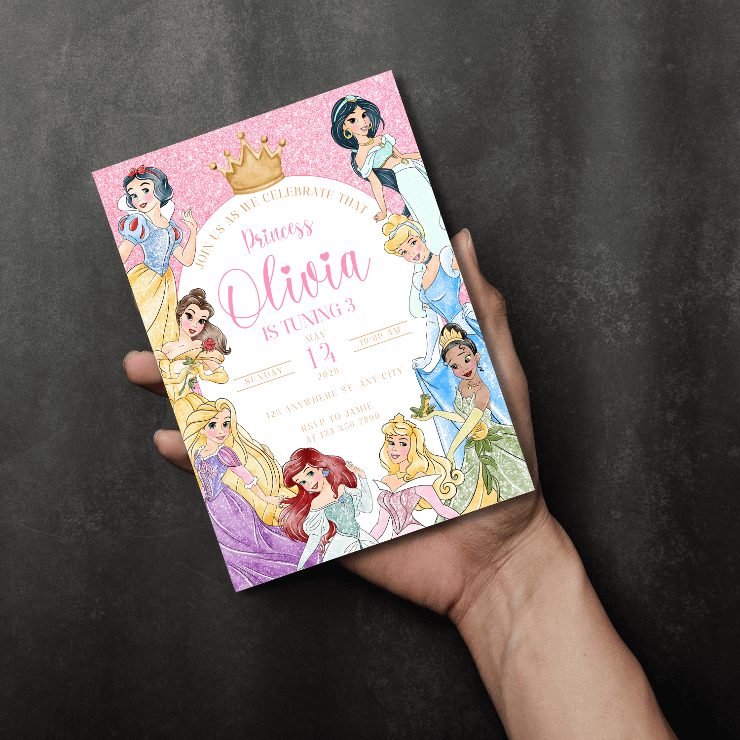 Princess Birthday Invitation – Editable Canva Template product image (5)