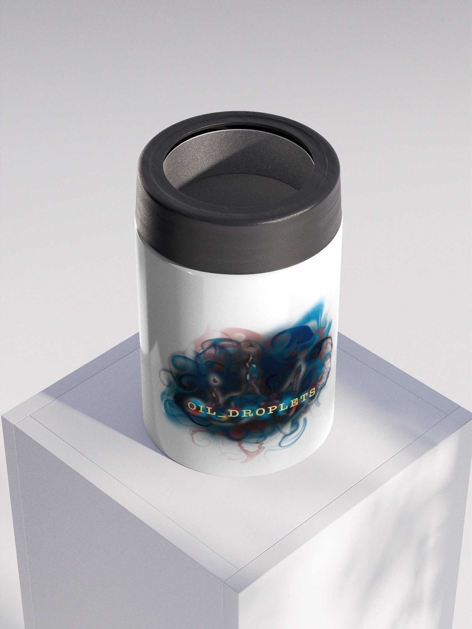 Oil Droplets Stainless Steel Koozie white product image (4)
