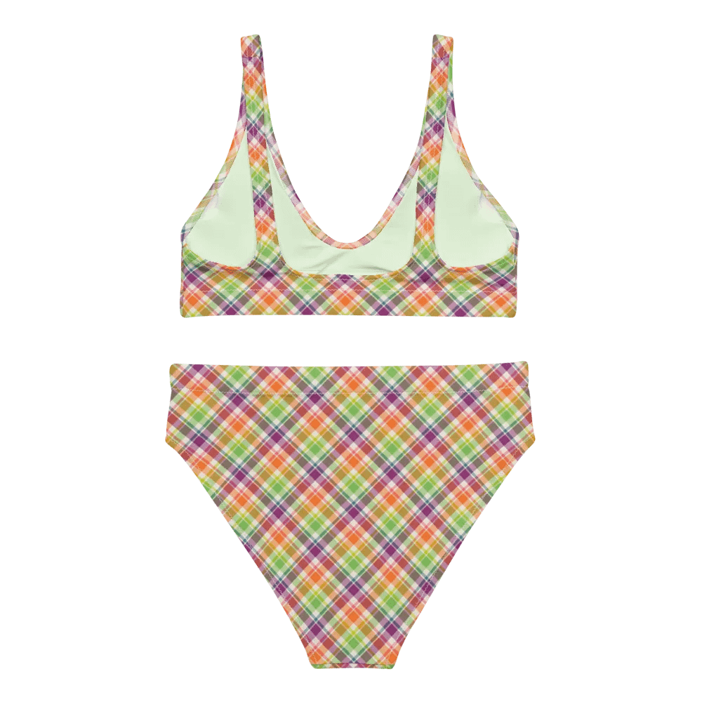 Purple, Orange, and Lime Green Plaid Bikini product image (4)