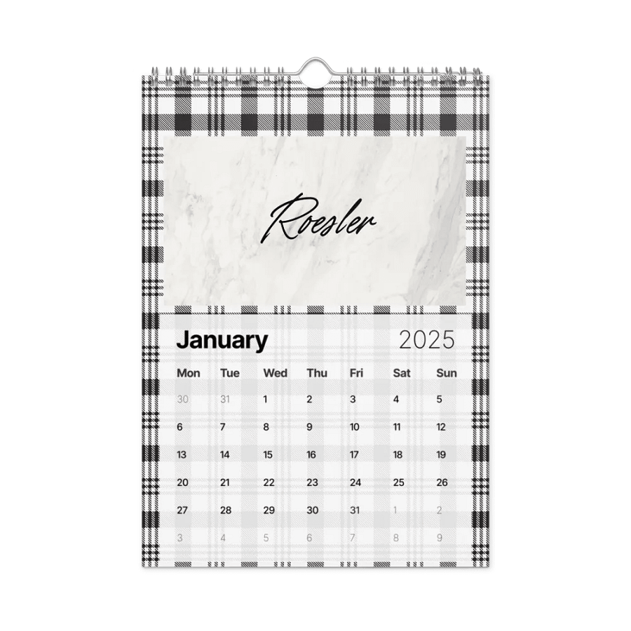 Marble Monogram Wall Calendar 2025 product image (6)