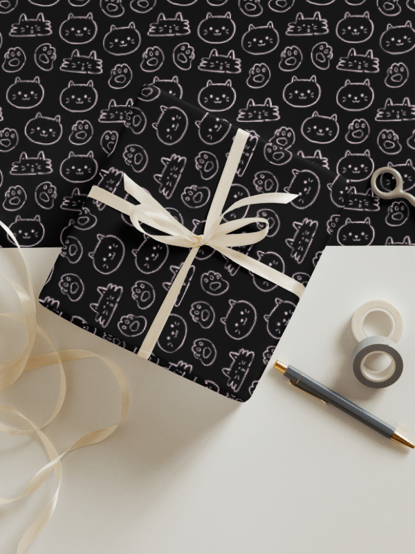 Midnight Kitty Wrap Paper (Set of 3) product image (1)