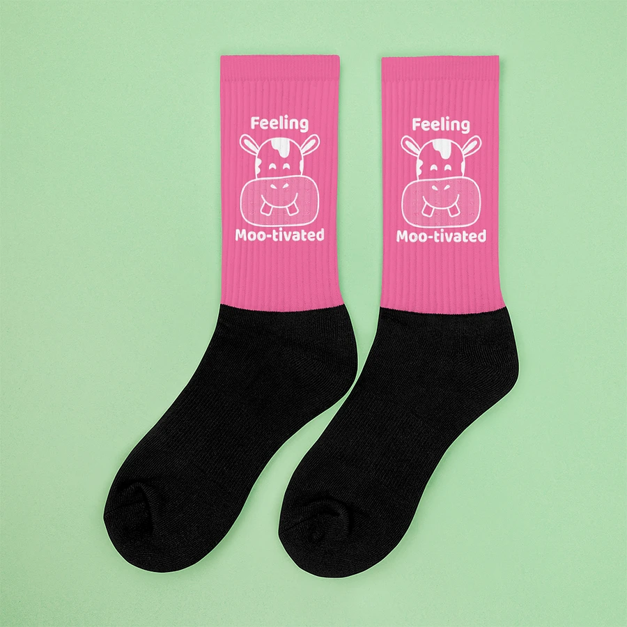 Feeling Mootivated Pink Cow Socks product image (6)