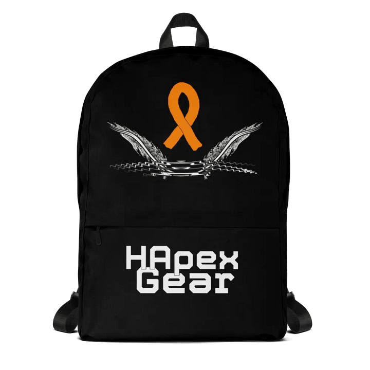 White HApex Gear White Logo Cancer Awareness Orange Ribbon. Black Backpack product image (1)