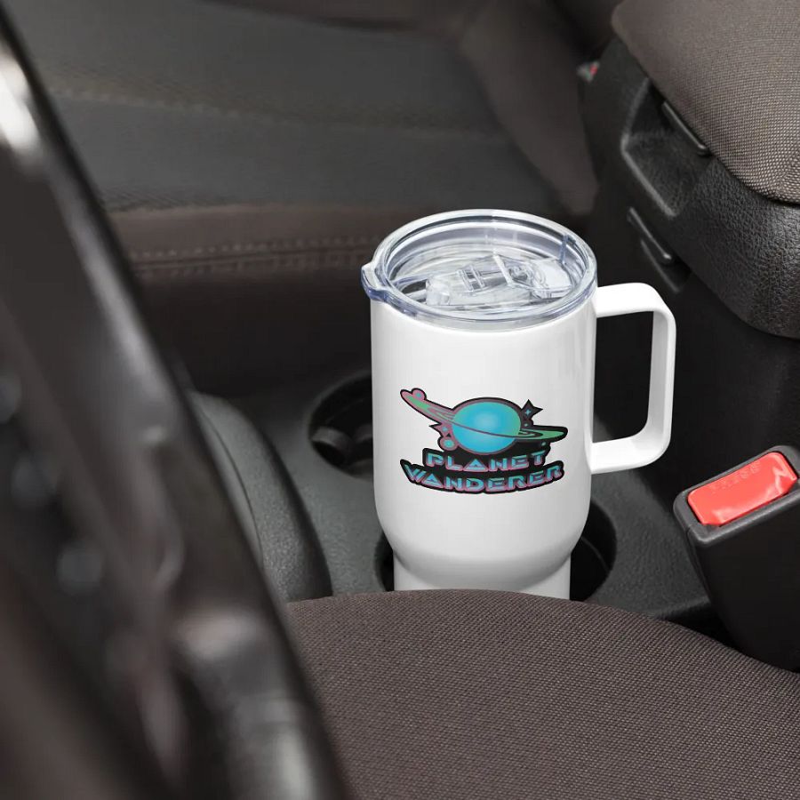 Planet Wanderer logo Handled tumbler product image (7)