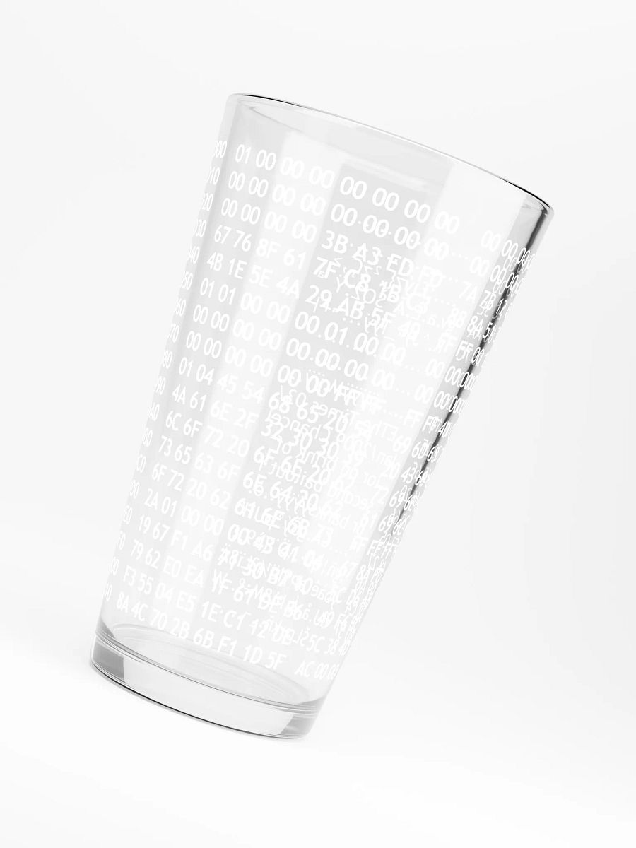 Bitcoin Genesis Block Hex Beer Glass product image (6)