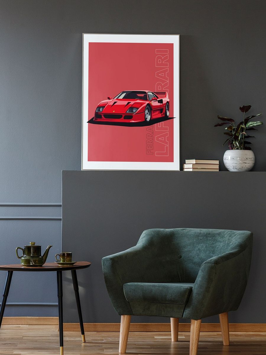 Classic Ferrari LaFerrari Poster, Iconic Red Supercar Print, Legendary Sports Car Wall Art, Automotive Enthusiast Decor, Italian Car Design product image (2)
