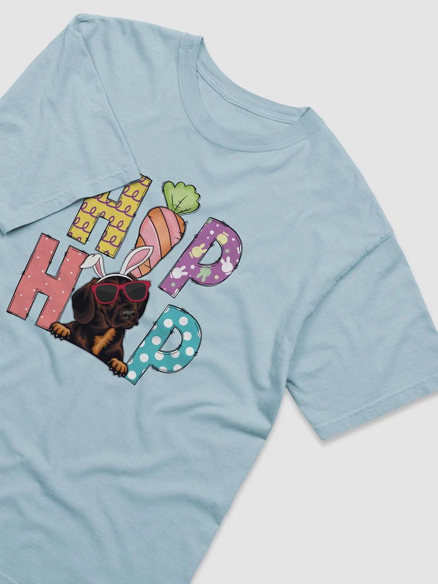 Hip Hop Easter Dachshund (Brown) T-Shirt | Cute Easter Day Wiener/Doxie Wearing Bunny Ears and Sunglasses T-Shirt product image (8)