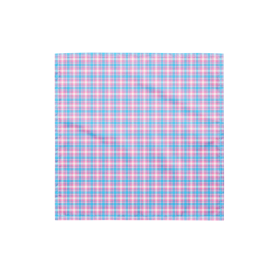 Baby Blue, Pink, and White Plaid Bandana product image (4)
