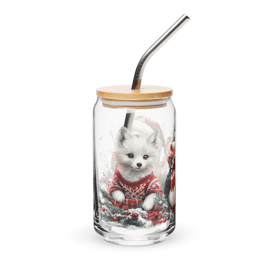 Winter Critter Can-Shaped Glass Sipper product image (4)