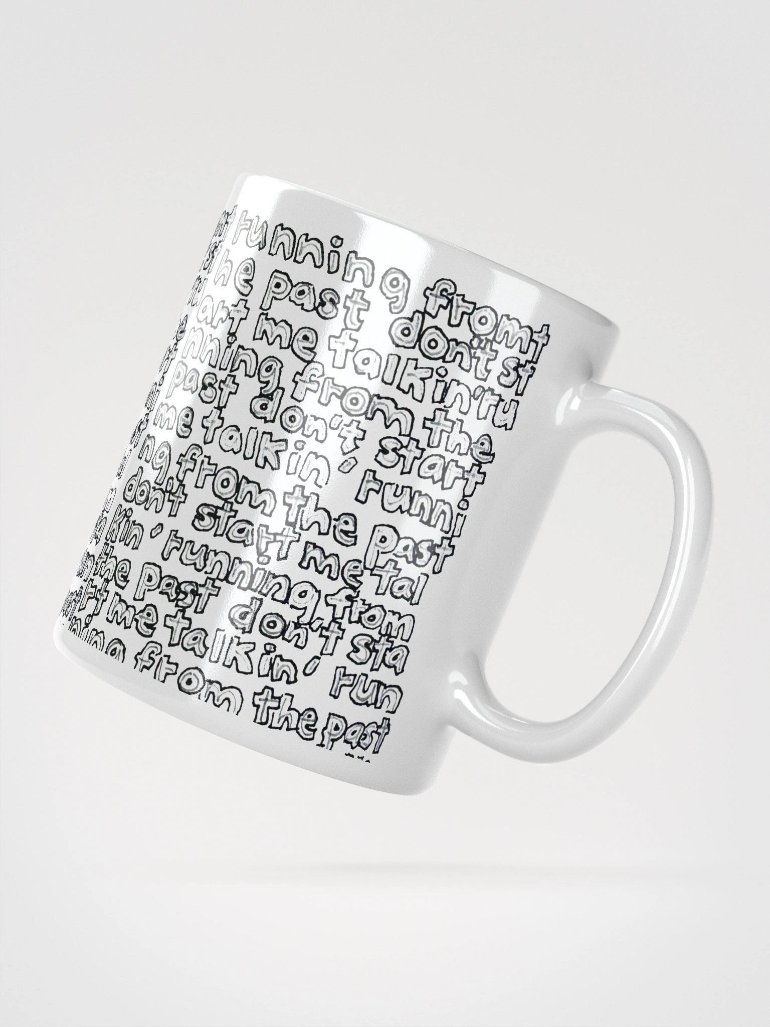 Running from the Past White Glossy Mug product image (4)