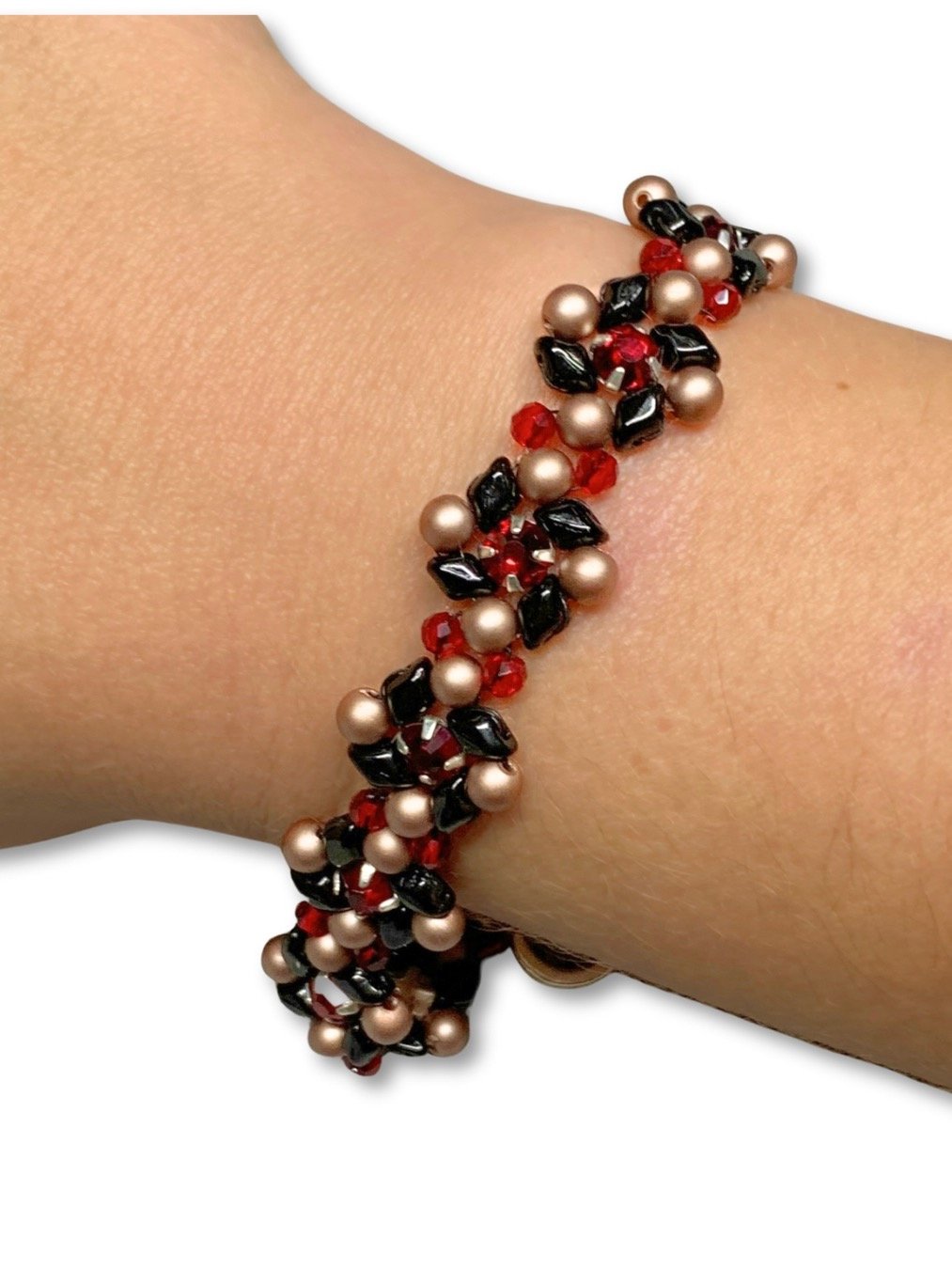 Cherry Picked Beaded Crystal Bracelet - Red, black product image (1)