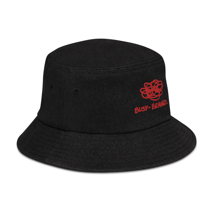 BUSY-BRAINED (red) embroidered denim bucket hat product image (3)