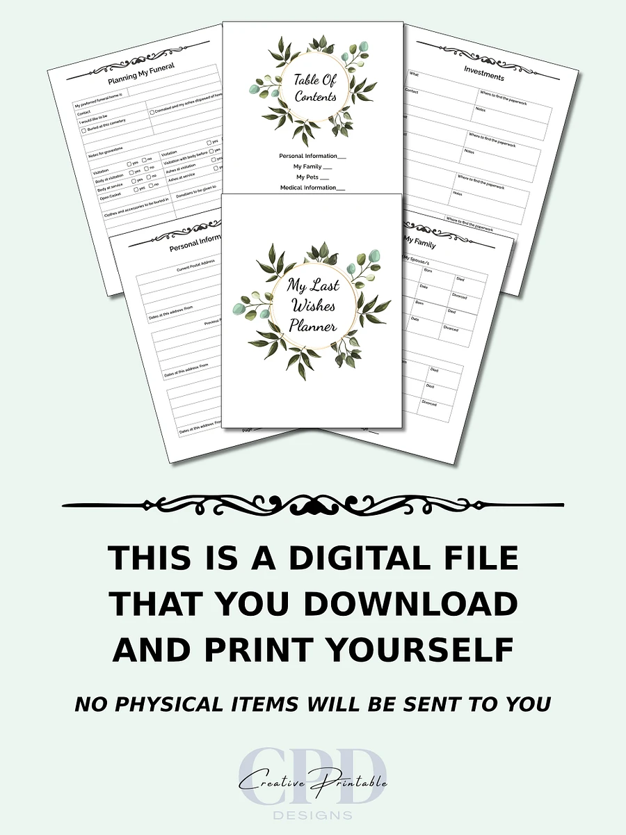 Printable My Last Wishes Planner product image (6)
