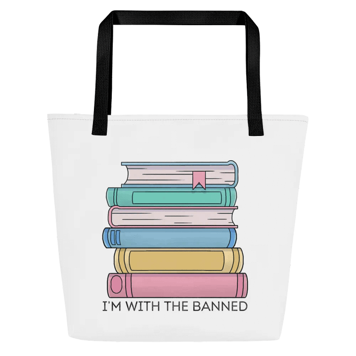 I’m With the Banned Book Stack Tote Bag product image (1)