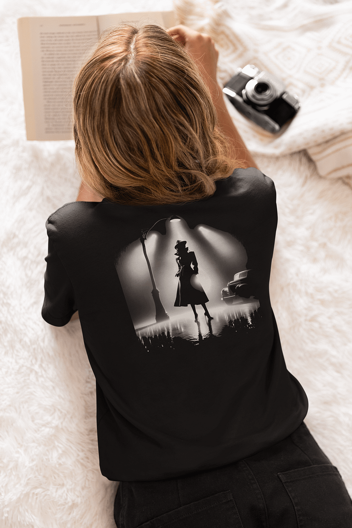 Femme Fatale Noir Rainy Night Mystery (Womens Tee) product image (2)