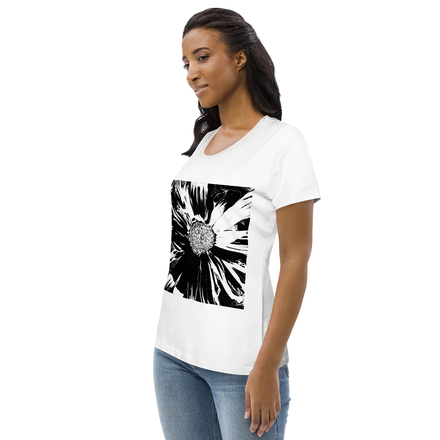 Dark Monochrome Daisy on a Dark Abstract Background Women's T Shirt product image (6)