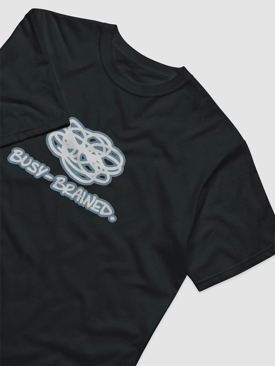 BUSY-BRAINED (lined design, #709AAF) unisex eco tee product image (3)