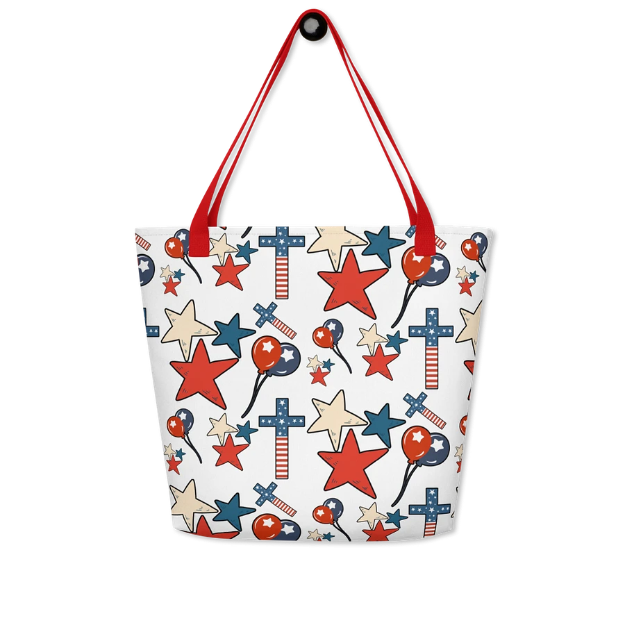 Red, White And Blue Stars And Crosses Tote Bag product image (8)